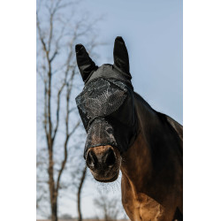 Vliegenmasker anti-UV Equithème Soft met neus Zwart