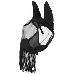 Masque anti-mouches anti-UV Equithème Franges Noir Masque anti-mouches anti-UV Equithème Franges Noir