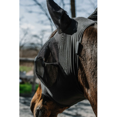 Vliegwerend anti-UV masker Equithème Lycra Zwart