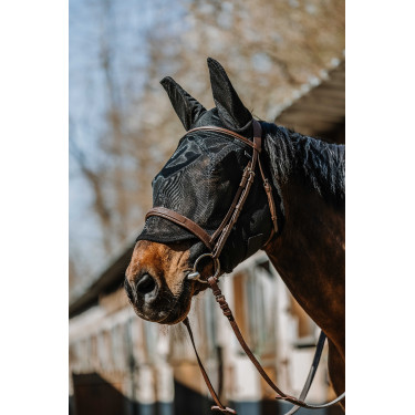 Masque anti-mouches anti-UV Equithème Anatomic Noir Masque anti-mouches anti-UV Equithème Anatomic Noir