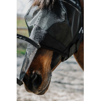 Masque anti-mouches anti-UV Equithème 2 en 1 Noir