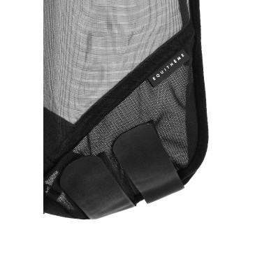 Masque anti-mouches anti-UV Equithème 2 en 1 Noir