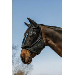 Masque anti-mouches/ anti-UV Equithème Doux Noir Masque anti-mouches/ anti-UV Equithème Doux Noir