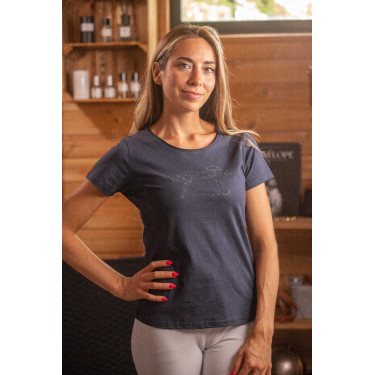 T-shirt Pénélope Iconic Strass Marine Marineblauw T-shirt Pénélope Iconic Strass Marine Marineblauw