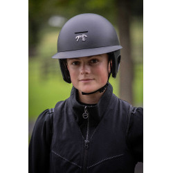 Pénélope matte helm met lange klep Mat zwart