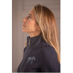 Pénélope Tweeny strass jas Marine Marineblauw