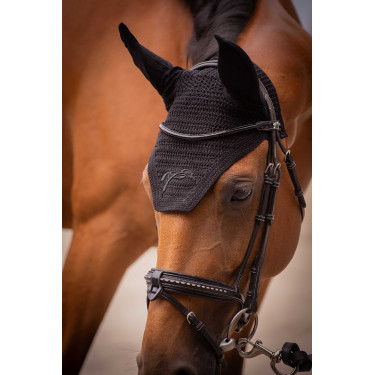 Bonnet chevaux Pénélope Coton Noir Bonnet chevaux Pénélope Coton Noir