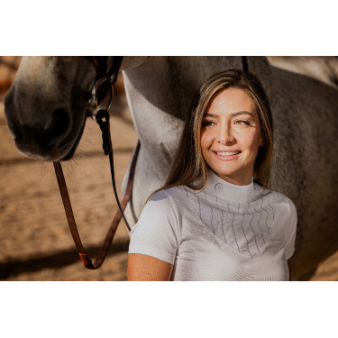 Polo Equithème Funza Manches courtes Blanc Polo Equithème Funza Manches courtes Blanc