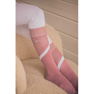 Chaussettes d'équitation Pénélope Fun Rose / blanc
