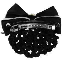 Barrette résille pour cheveux Equithème Perle Noir / blanc