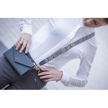 Phone Pocket Pénélope perforatieleer zwart