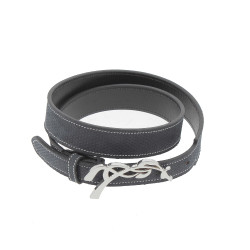 Pénélope Signature riem geperforeerd leer Zwart Pénélope Signature riem geperforeerd leer Zwart