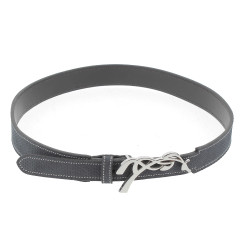 Pénélope Signature riem geperforeerd leer Zwart Pénélope Signature riem geperforeerd leer Zwart