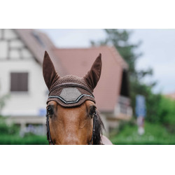 Vliegennetje Equithème Domino Koper Bruin