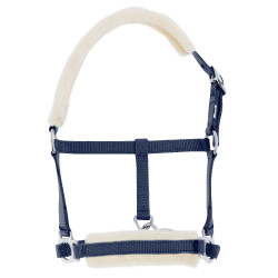 Halster veulen Riding World synthetische schapenvacht Marineblauw