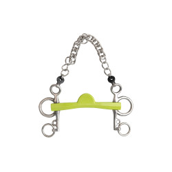 Mors pelham Metalab Flexi Soft demi-lune branches courtes Vert