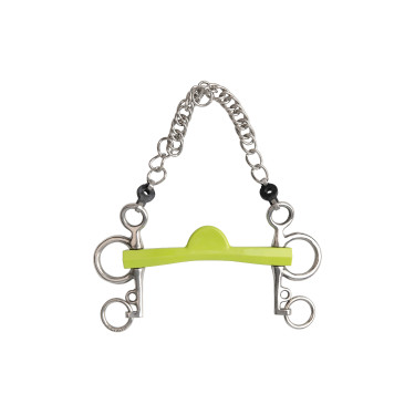 Mors pelham Metalab Flexi Soft demi-lune branches courtes Vert