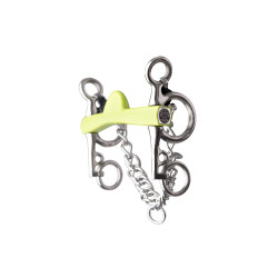 Mors pelham Metalab Flexi Soft demi-lune branches courtes Vert