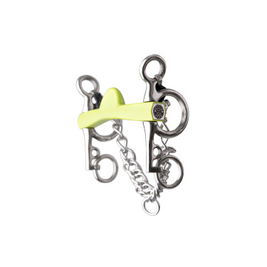 Mors pelham Metalab Flexi Soft demi-lune branches courtes Vert