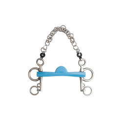 Pelham bit Metalab Flexi halve maan korte scharen Blauw