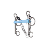 Mors pelham Metalab Flexi recht lange scharen Blauw Mors pelham Metalab Flexi recht lange scharen Blauw