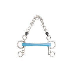 Mors pelham Metalab Flexi droit branches courtes Bleu