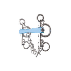 Mors pelham Metalab Flexi droit branches courtes Bleu