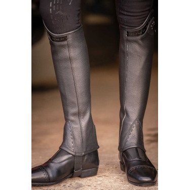 Mini-chaps Pénélope Prisca cuir Noir