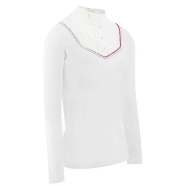 Polo Equithème Cabourg manches longues Blanc