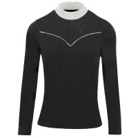 Polo Equithème Valencia manches longues Noir