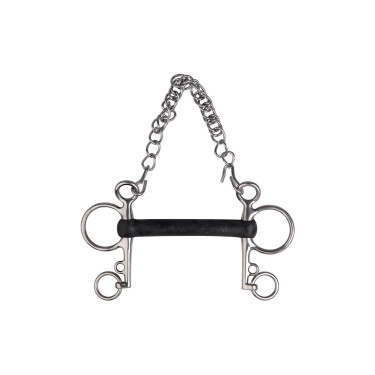 Mors Pelham Metalab caoutchouc souple droit