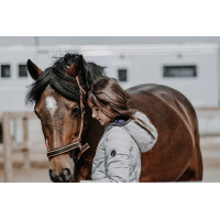 Gewatteerde jas Equithème Lara kind Gemêleerd grijs Gewatteerde jas Equithème Lara kind Gemêleerd grijs
