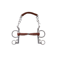 Mors Pelham Metalab Pinchless cuir brisé Mors Pelham Metalab Pinchless cuir brisé