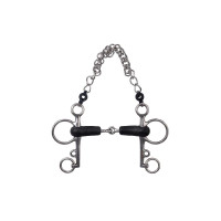 Pelham bit Metalab gebroken rubber