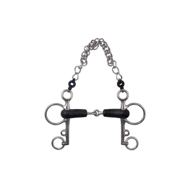 Pelham bit Metalab gebroken rubber