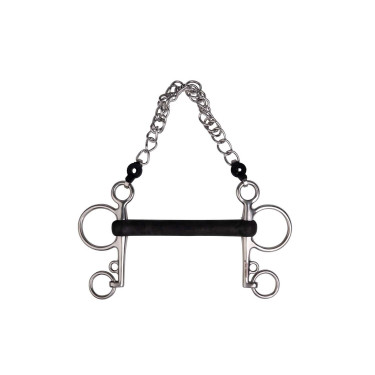 Mors Pelham Metalab caoutchouc rigide droit Mors Pelham Metalab caoutchouc rigide droit