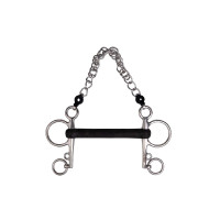 Mors Pelham Metalab harde rubber rechte mondstuk