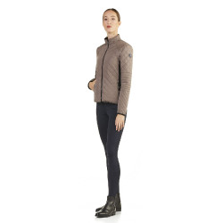 Korte gewatteerde jas Ego7 Atena dames Tortelduif Bruin