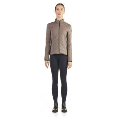 Veste courte matelassée Ego7 Atena femme Tourterelle Marron