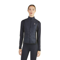 Ego7 Dea dames gewatteerd mouwloos vest met stretch zijkanten Marine Marineblauw