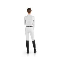Polo de concours mesh Ego7 manches longues femme Blanc