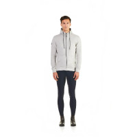 Herensweater met capuchon en rits, waterafstotend, Ego7 Z0W Gemêleerd grijs
