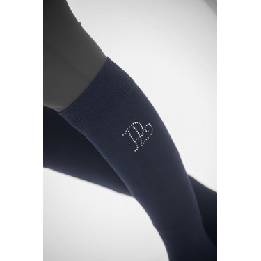 Chaussette Pénélope Luxe Strass Marine / argent Bleu