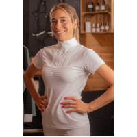 Polo de Concours Pénélope Florence Mesh manches courtes femme Blanc