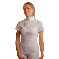 Wedstrijdpolo Pénélope Florence Mesh korte mouw dames Wit