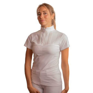 Wedstrijdpolo Pénélope Florence Mesh korte mouw dames Wit