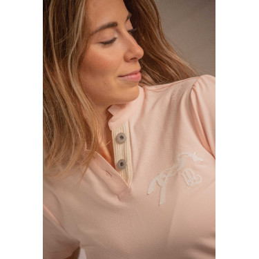 Polo Pénélope Victorine femme Pêche Rose Polo Pénélope Victorine femme Pêche Rose