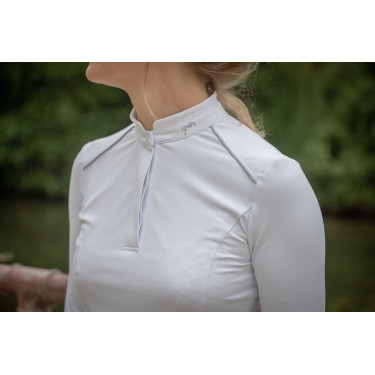Polo Pénélope Anais manches longues Blanc