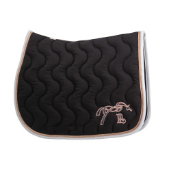 Tapis de selle Pénélope Classique Noir / blanc / rose
