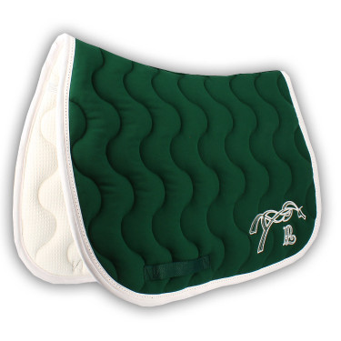 Tapis de selle Pénélope Classique Vert forêt / blanc